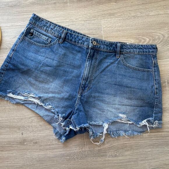 Kancan Cutoff Denim Shorts Jean Distressed Summer Beach Vacation Concert Plus - Picture 1 of 7